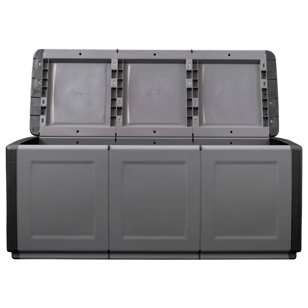 Garden Storage Box 138x53x57 cm 330 L Dark Grey and Black