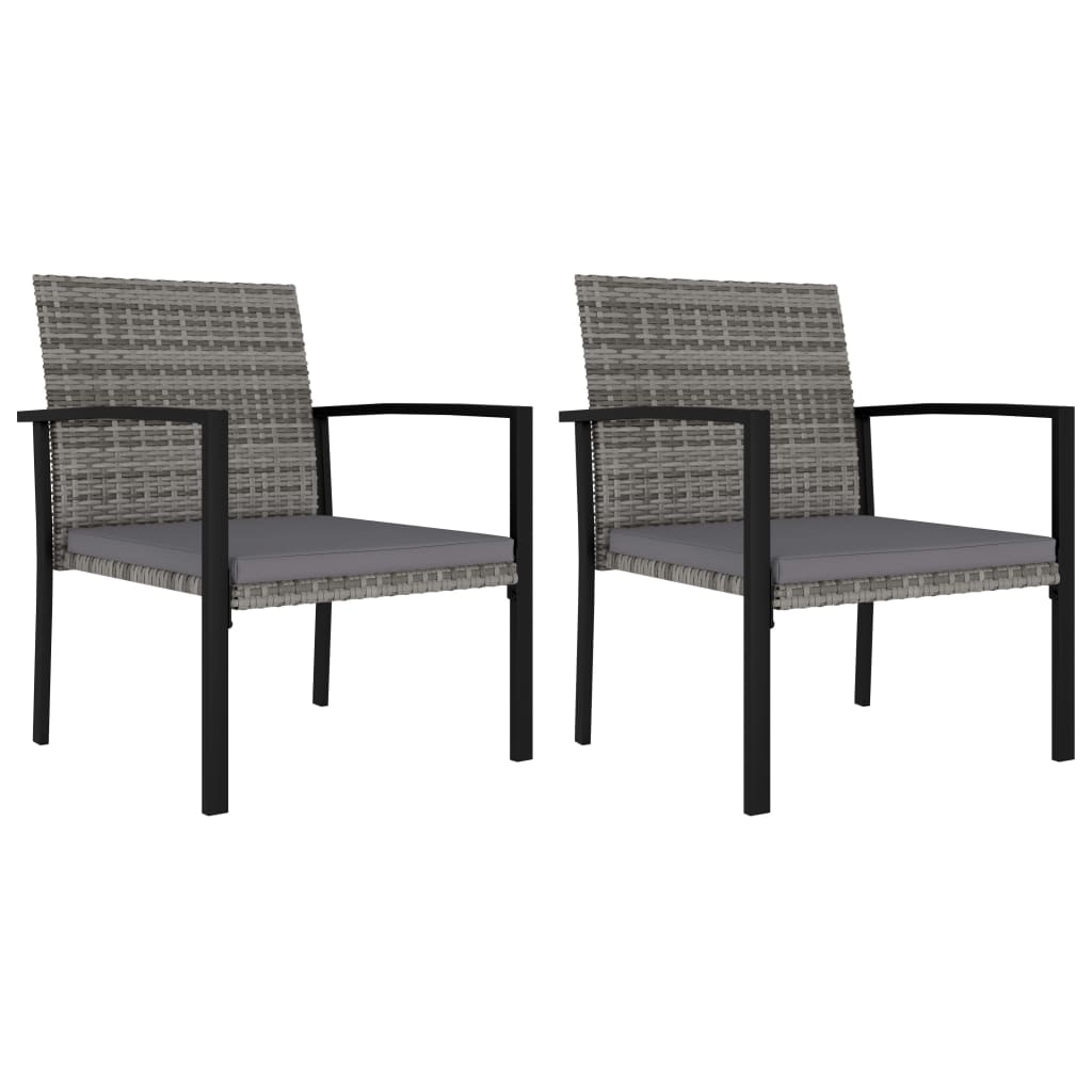 3 Piece Outdoor Dining Set Poly Rattan Grey