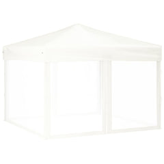 Folding Party Tent with Sidewalls White 3x3 m