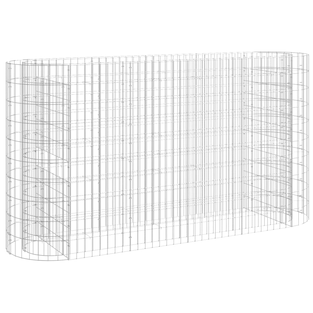 Gabion Raised Bed Galvanised Iron 190x50x100 cm