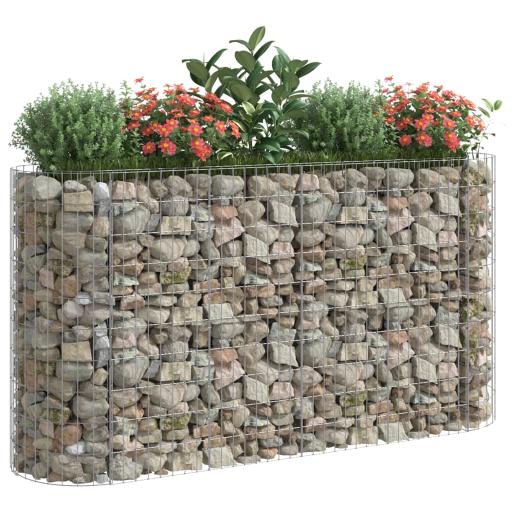 Gabion Raised Bed Galvanised Iron 190x50x100 cm