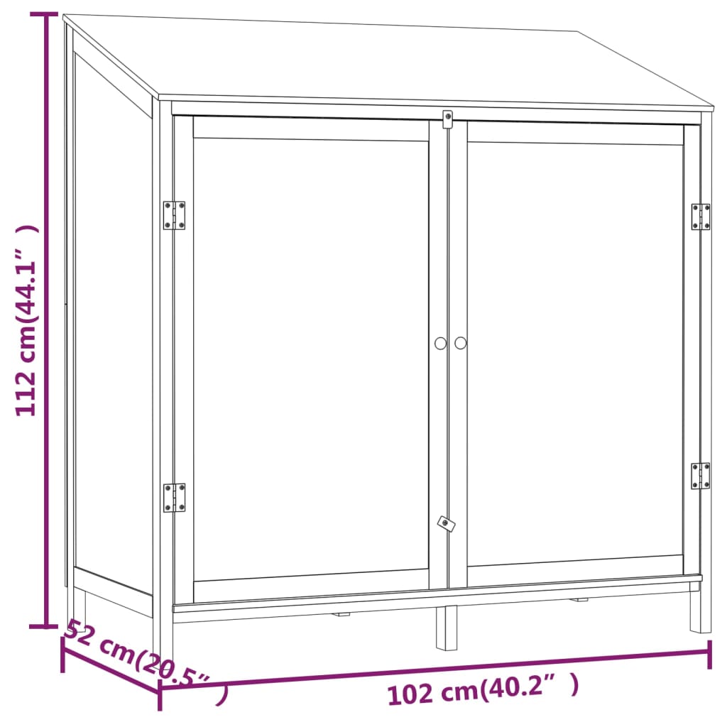 Garden Shed 102x52x112 cm Solid Wood Fir