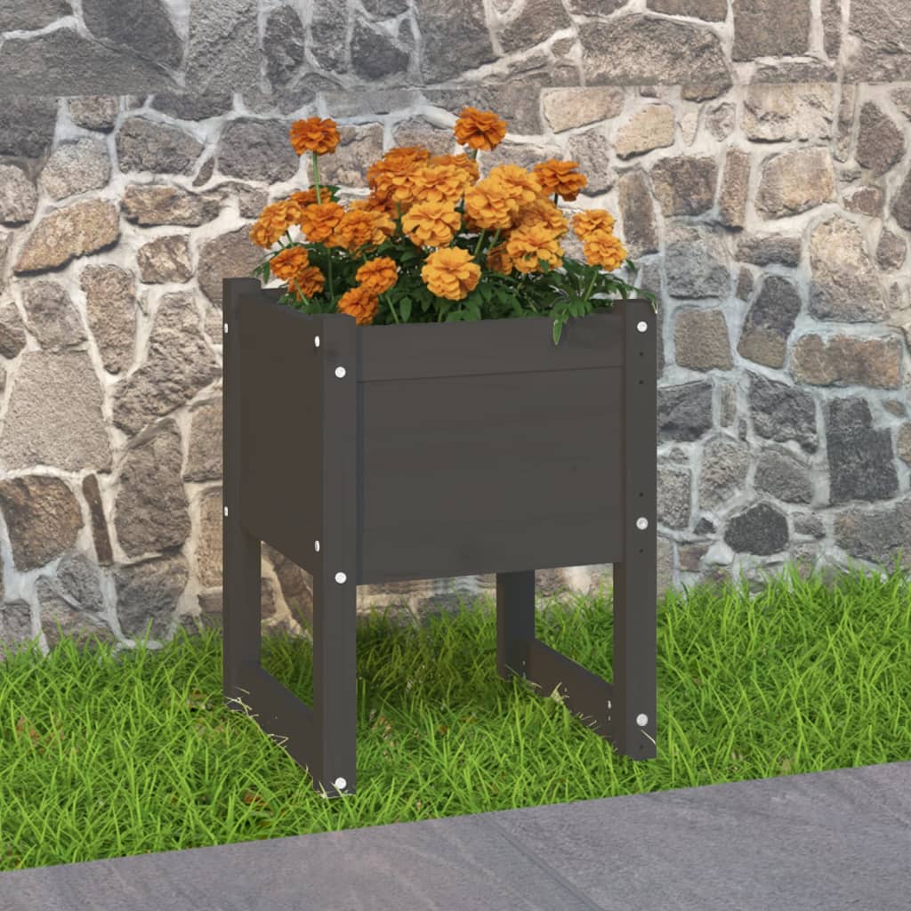 Planter Grey 40x40x52.5 cm Solid Wood Pine