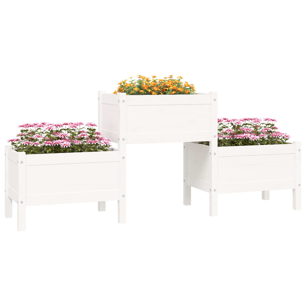 Planter White 178.5x44x75 cm Solid Wood Pine