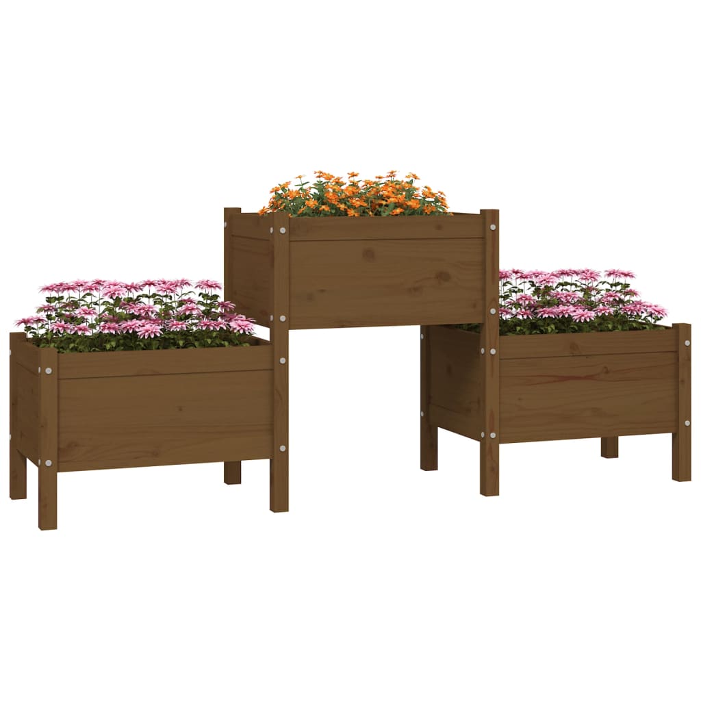 Planter Honey Brown 178.5x44x75 cm Solid Wood Pine