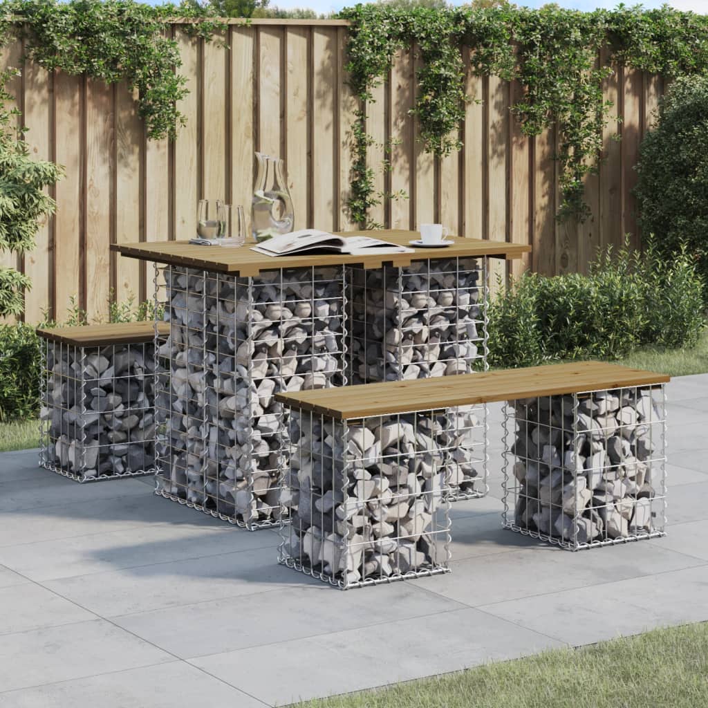 Garden Bench Gabion Design 100x70x72 cm Impregnated Wood Pine