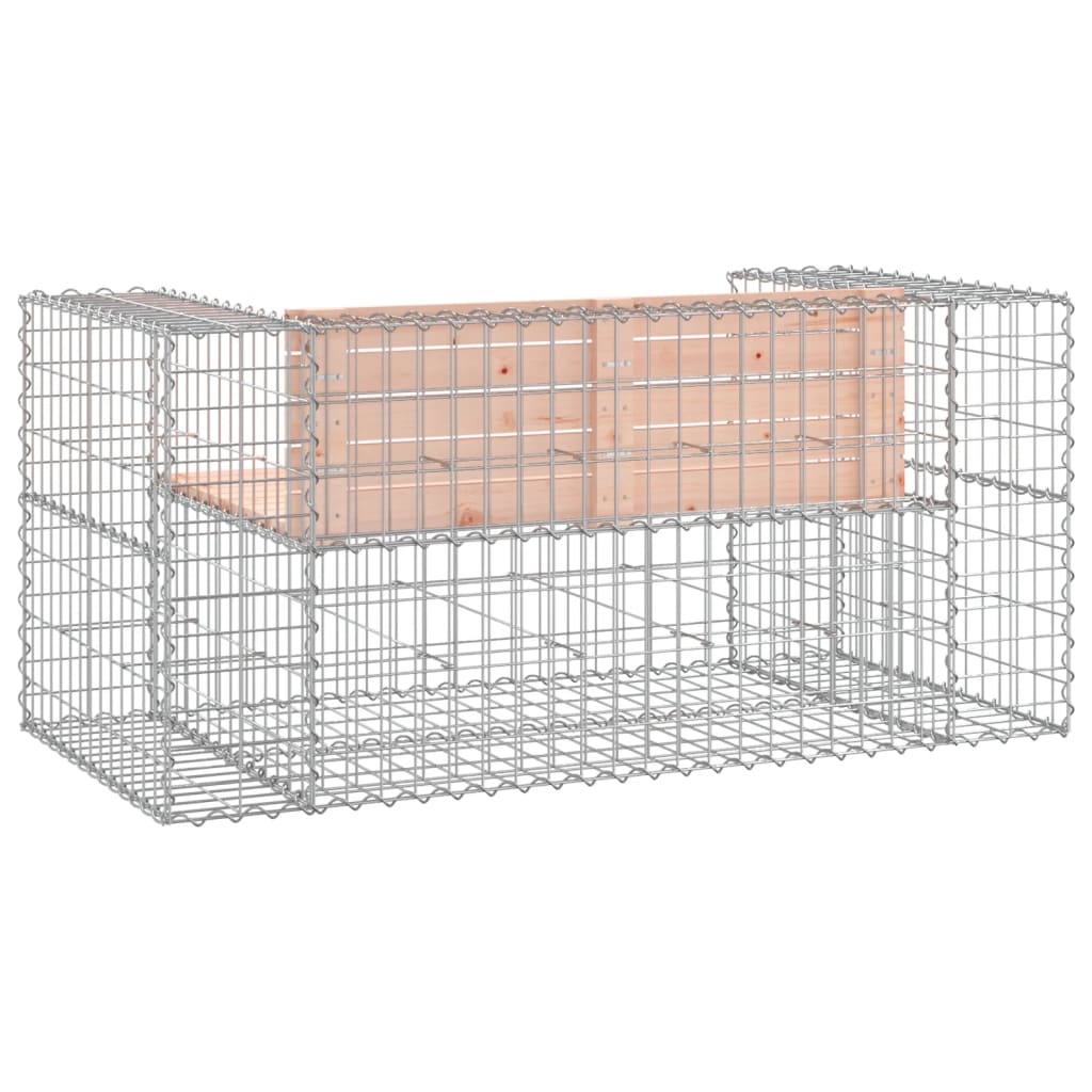 Garden Bench Gabion Design 143x71x65.5 cm Solid Wood Douglas