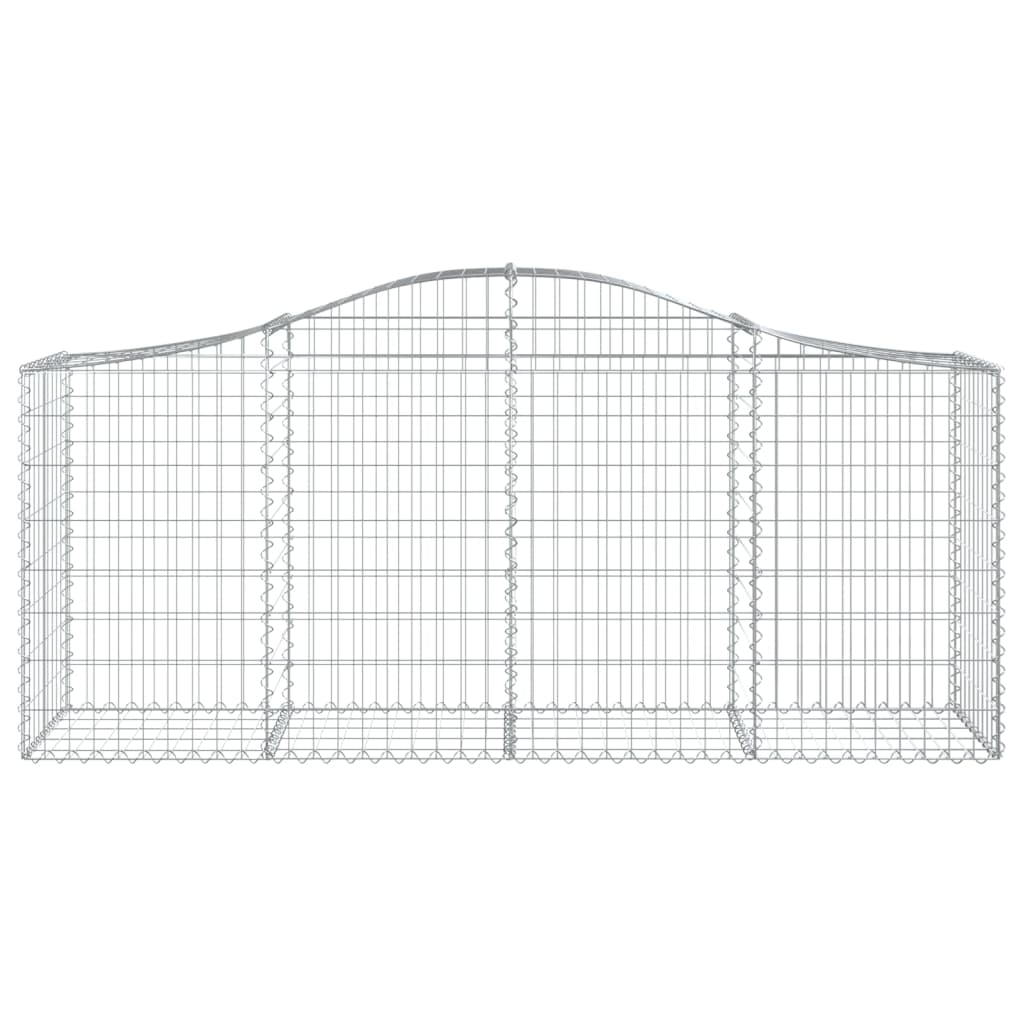 Arched Gabion Baskets 4 pcs 200x50x80/100 cm Galvanised Iron