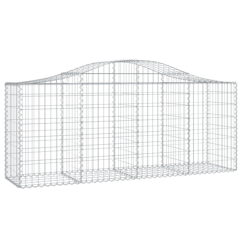 Arched Gabion Baskets 9 pcs 200x50x80/100 cm Galvanised Iron