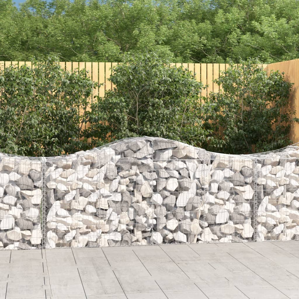 Arched Gabion Baskets 10 pcs 200x50x80/100 cm Galvanised Iron