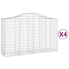 Arched Gabion Baskets 4 pcs 200x50x120/140 cm Galvanised Iron