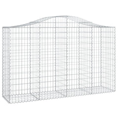 Arched Gabion Baskets 4 pcs 200x50x120/140 cm Galvanised Iron