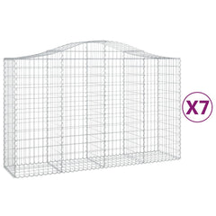 Arched Gabion Baskets 7 pcs 200x50x120/140 cm Galvanised Iron