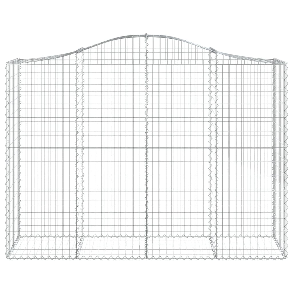 Arched Gabion Baskets 4 pcs 200x50x140/160 cm Galvanised Iron