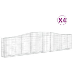 Arched Gabion Baskets 4 pcs 400x30x80/100 cm Galvanised Iron