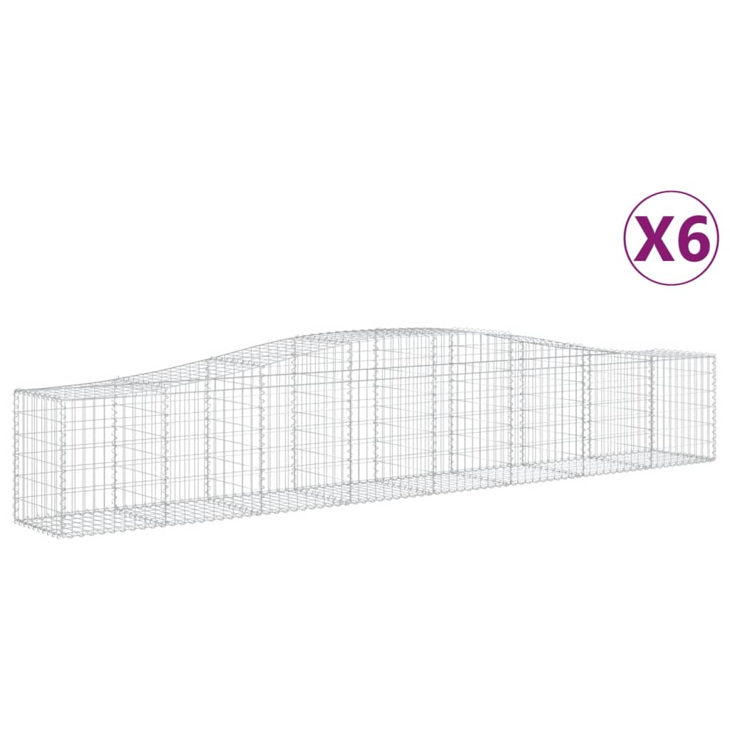 Arched Gabion Baskets 6 pcs 400x50x60/80 cm Galvanised Iron