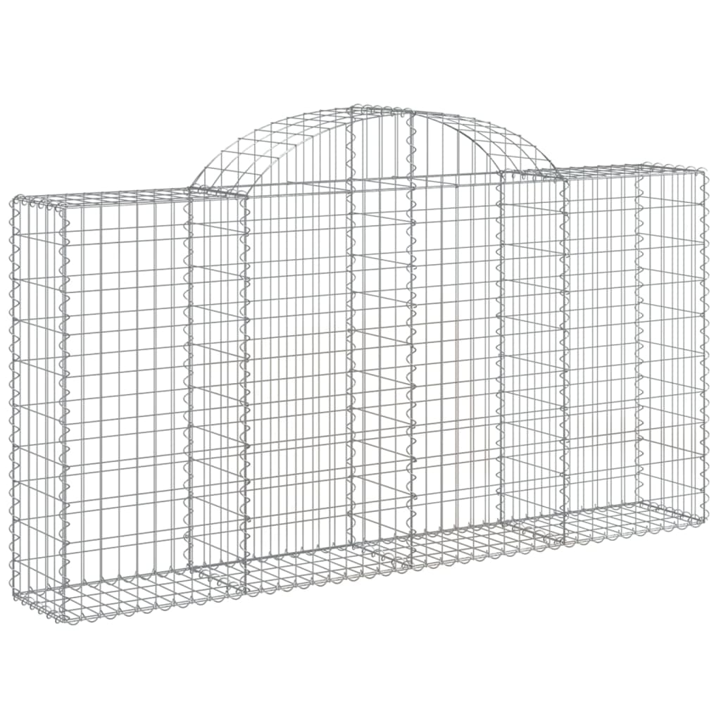 Arched Gabion Baskets 2 pcs 200x30x100/120 cm Galvanised Iron