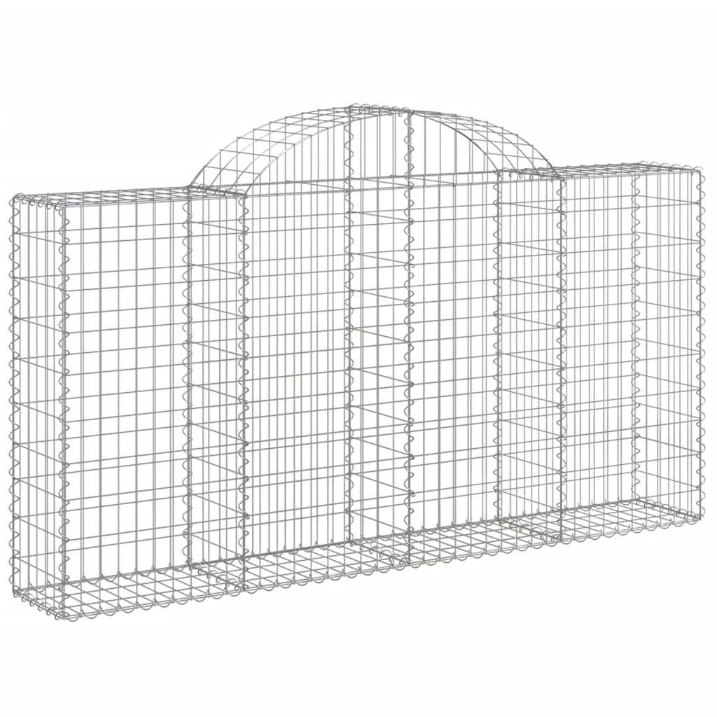 Arched Gabion Baskets 14 pcs 200x30x100/120 cm Galvanised Iron