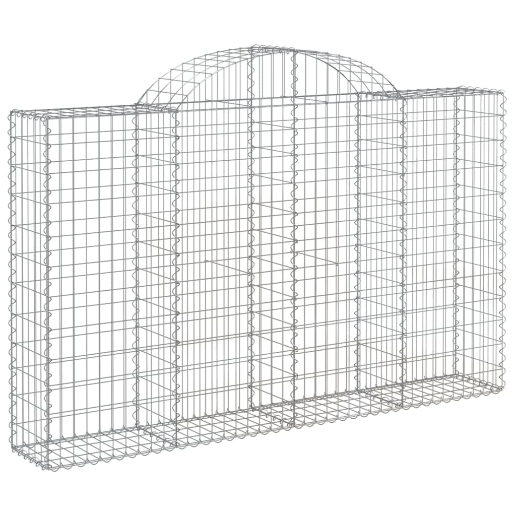 Arched Gabion Baskets 2 pcs 200x30x120/140 cm Galvanised Iron