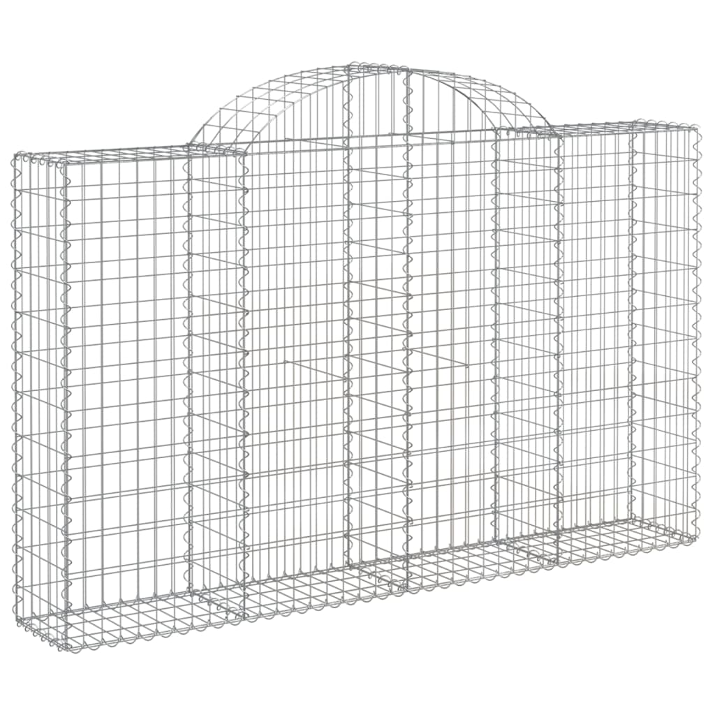 Arched Gabion Baskets 4 pcs 200x30x120/140 cm Galvanised Iron