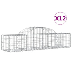 Arched Gabion Baskets 12 pcs 200x50x40/60 cm Galvanised Iron