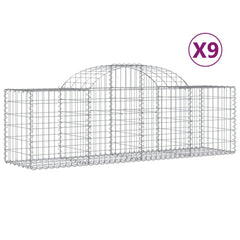 Arched Gabion Baskets 9 pcs 200x50x60/80 cm Galvanised Iron