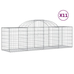 Arched Gabion Baskets 11 pcs 200x50x60/80 cm Galvanised Iron