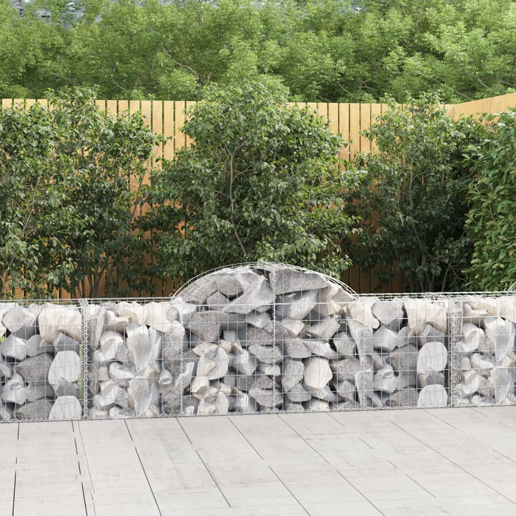 Arched Gabion Baskets 11 pcs 200x50x60/80 cm Galvanised Iron