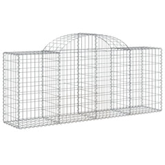 Arched Gabion Baskets 10 pcs 200x50x80/100 cm Galvanised Iron