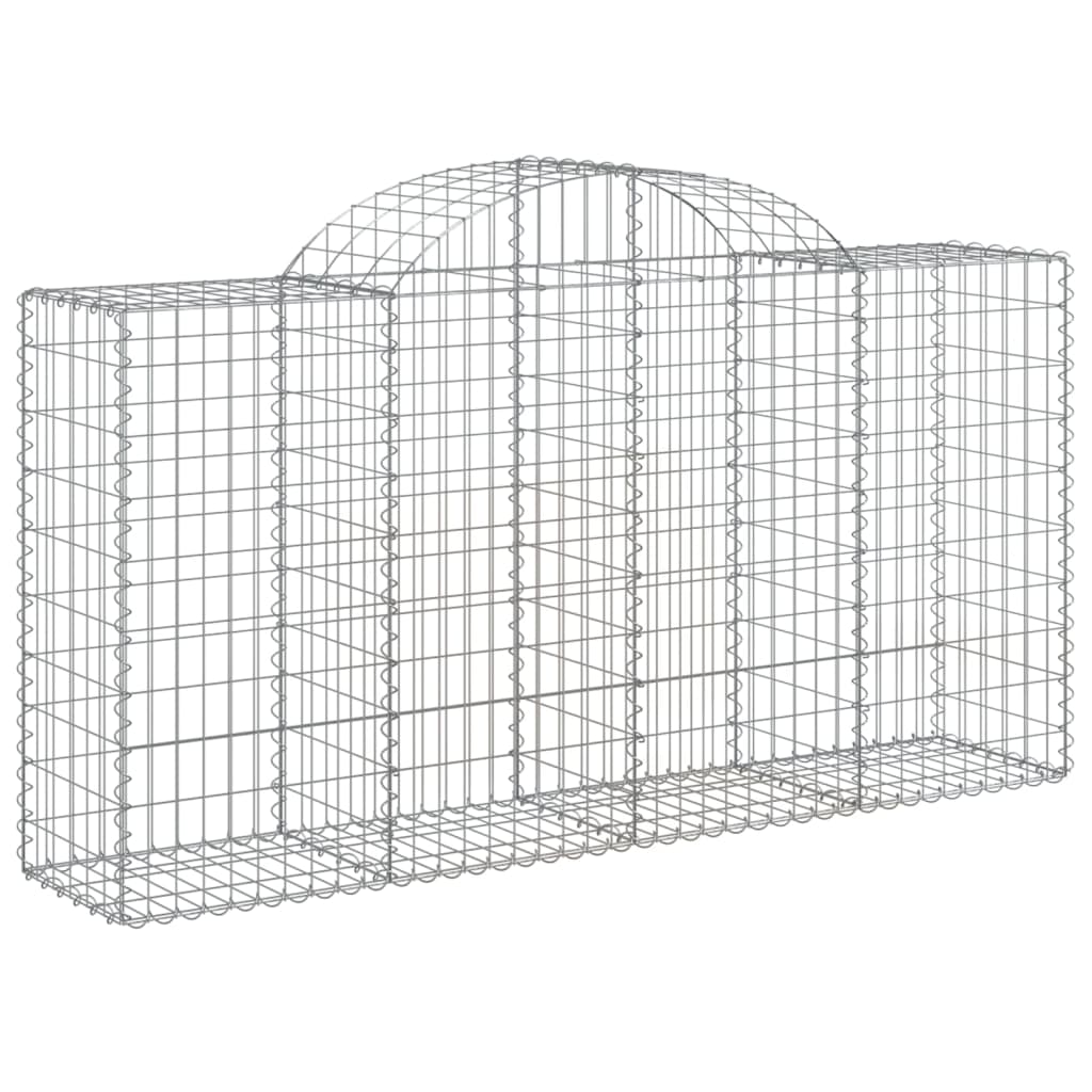 Arched Gabion Baskets 7 pcs 200x50x100/120 cm Galvanised Iron