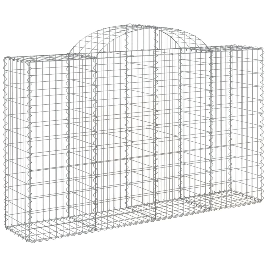 Arched Gabion Baskets 4 pcs 200x50x120/140 cm Galvanised Iron