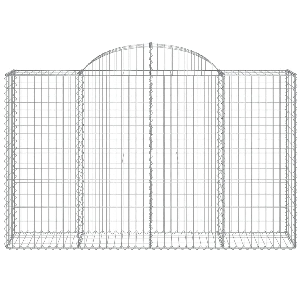 Arched Gabion Baskets 4 pcs 200x50x120/140 cm Galvanised Iron