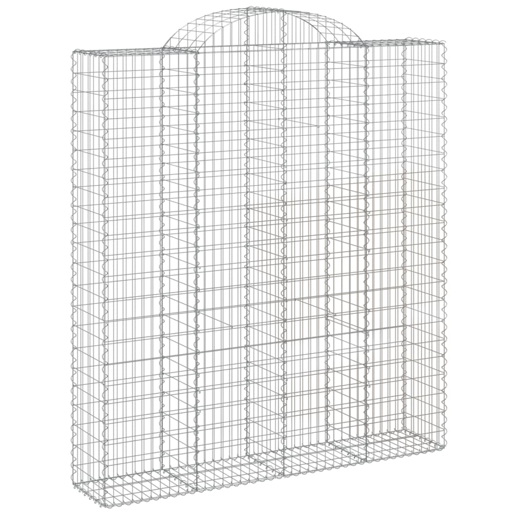 Arched Gabion Baskets 4 pcs 200x50x220/240 cm Galvanised Iron