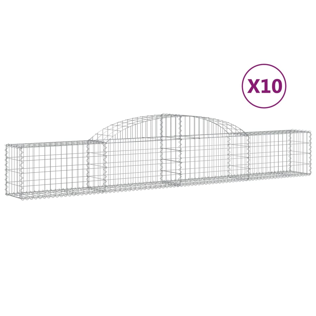 Arched Gabion Baskets 10 pcs 300x30x40/60 cm Galvanised Iron