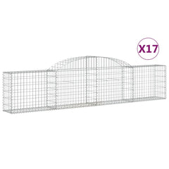 Arched Gabion Baskets 17 pcs 300x30x60/80 cm Galvanised Iron