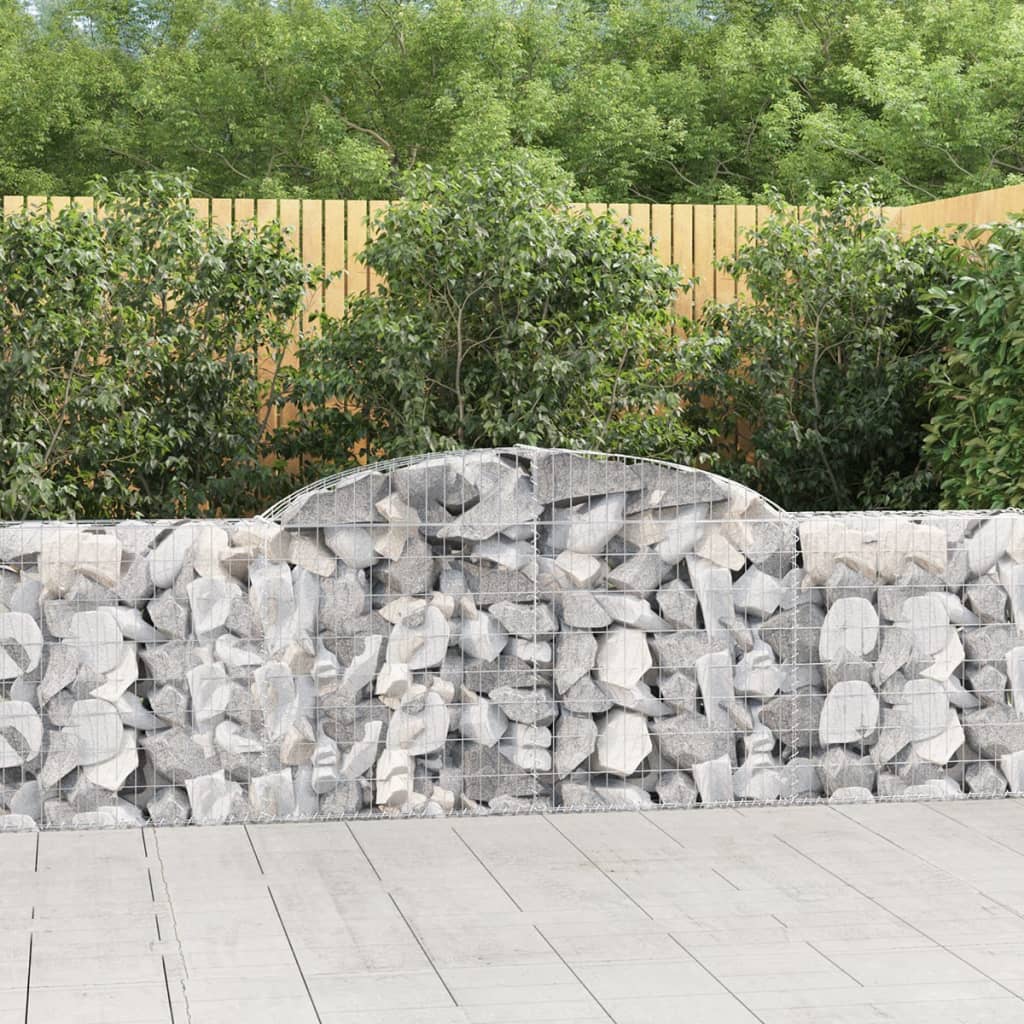 Arched Gabion Baskets 5 pcs 300x30x80/100 cm Galvanised Iron