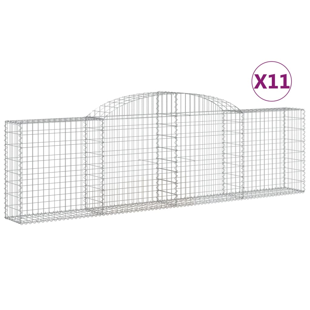 Arched Gabion Baskets 11 pcs 300x30x80/100 cm Galvanised Iron