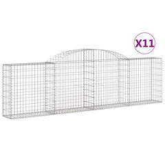 Arched Gabion Baskets 11 pcs 300x30x80/100 cm Galvanised Iron