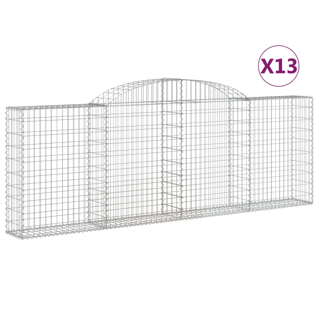 Arched Gabion Baskets 13 pcs 300x30x100/120 cm Galvanised Iron