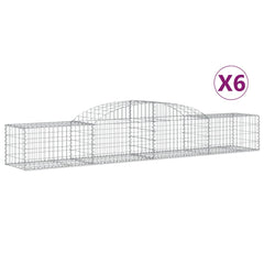 Arched Gabion Baskets 6 pcs 300x50x40/60 cm Galvanised Iron