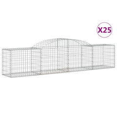 Arched Gabion Baskets 25 pcs 300x50x60/80 cm Galvanised Iron