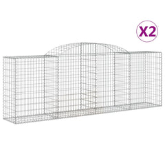 Arched Gabion Baskets 2 pcs 300x50x100/120 cm Galvanised Iron