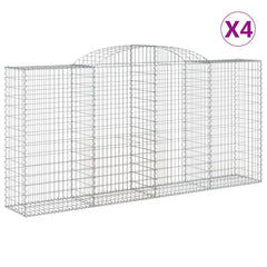 Arched Gabion Baskets 4 pcs 300x50x140/160 cm Galvanised Iron