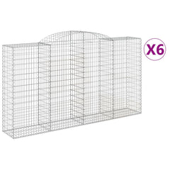 Arched Gabion Baskets 6 pcs 300x50x160/180 cm Galvanised Iron