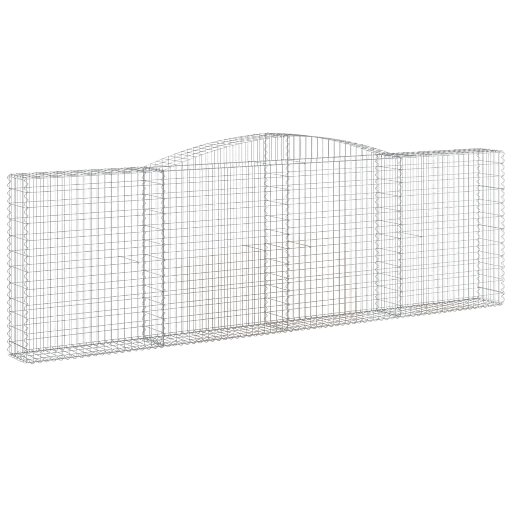 Arched Gabion Baskets 2 pcs 400x30x120/140 cm Galvanised Iron