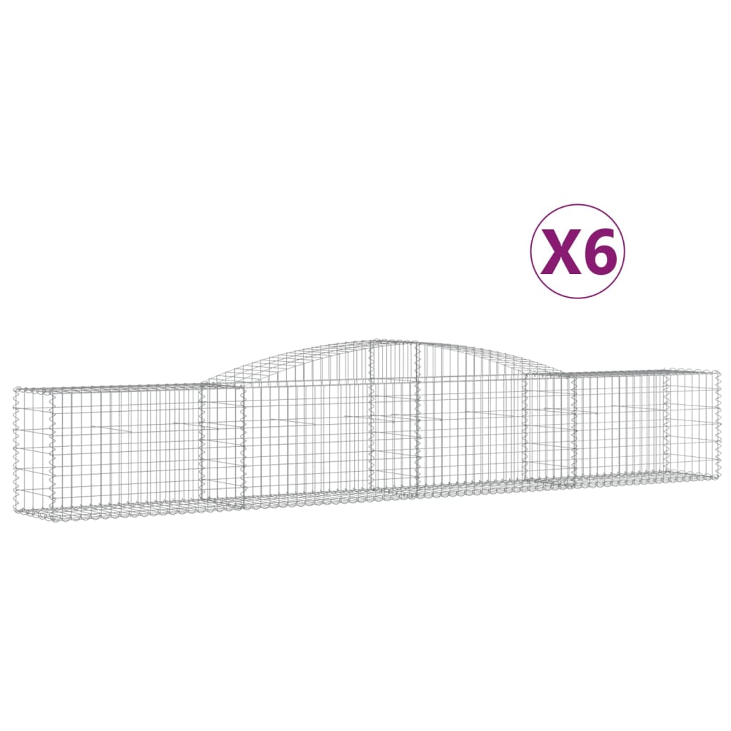 Arched Gabion Baskets 6 pcs 400x50x60/80 cm Galvanised Iron