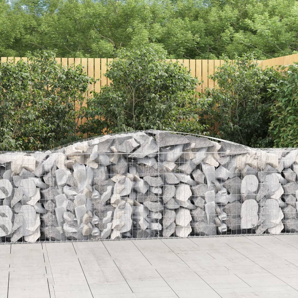 Arched Gabion Baskets 10 pcs 400x50x80/100 cm Galvanised Iron