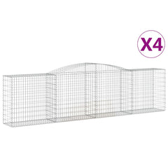 Arched Gabion Baskets 4 pcs 400x50x100/120 cm Galvanised Iron