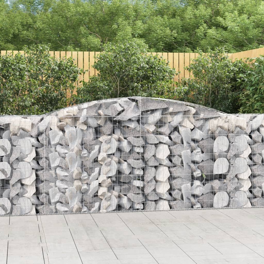 Arched Gabion Baskets 4 pcs 400x50x100/120 cm Galvanised Iron