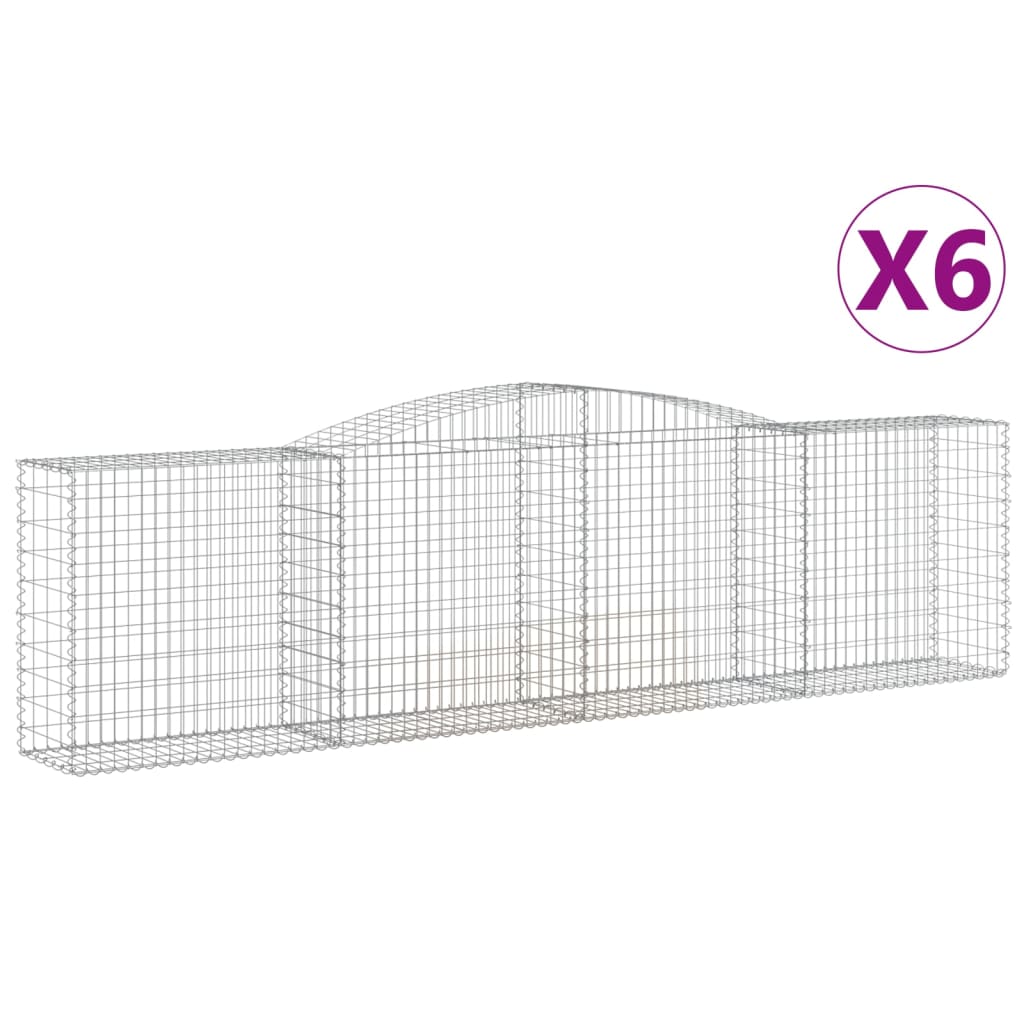 Arched Gabion Baskets 6 pcs 400x50x100/120 cm Galvanised Iron